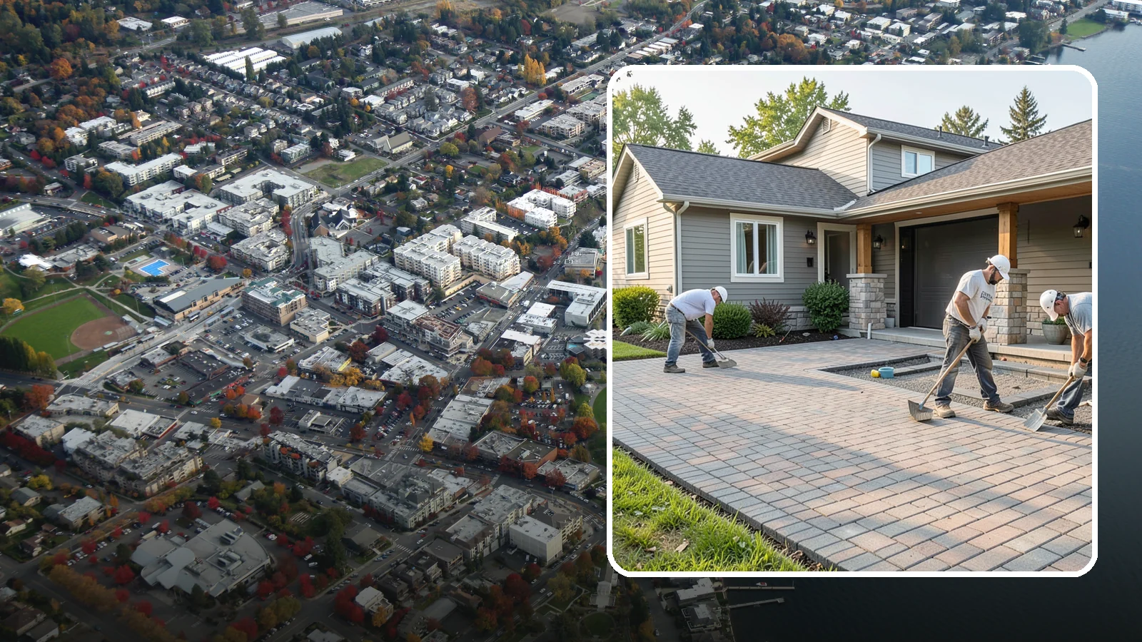 Paver Driveway Installation in Kirkland, King County, WA - Installing an interlocking paver driveway that combines strong load capacity with excellent drainage and curb appeal.