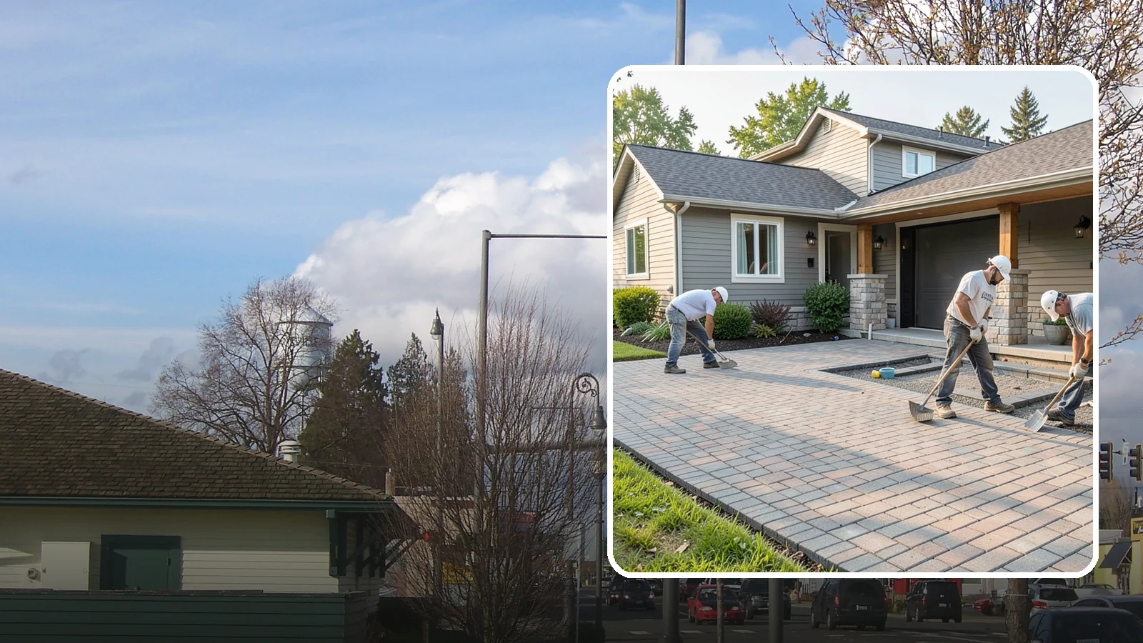 Paver Driveway Installation in Marysville, Snohomish County, WA - Installing an interlocking paver driveway that combines strong load capacity with excellent drainage and curb appeal.