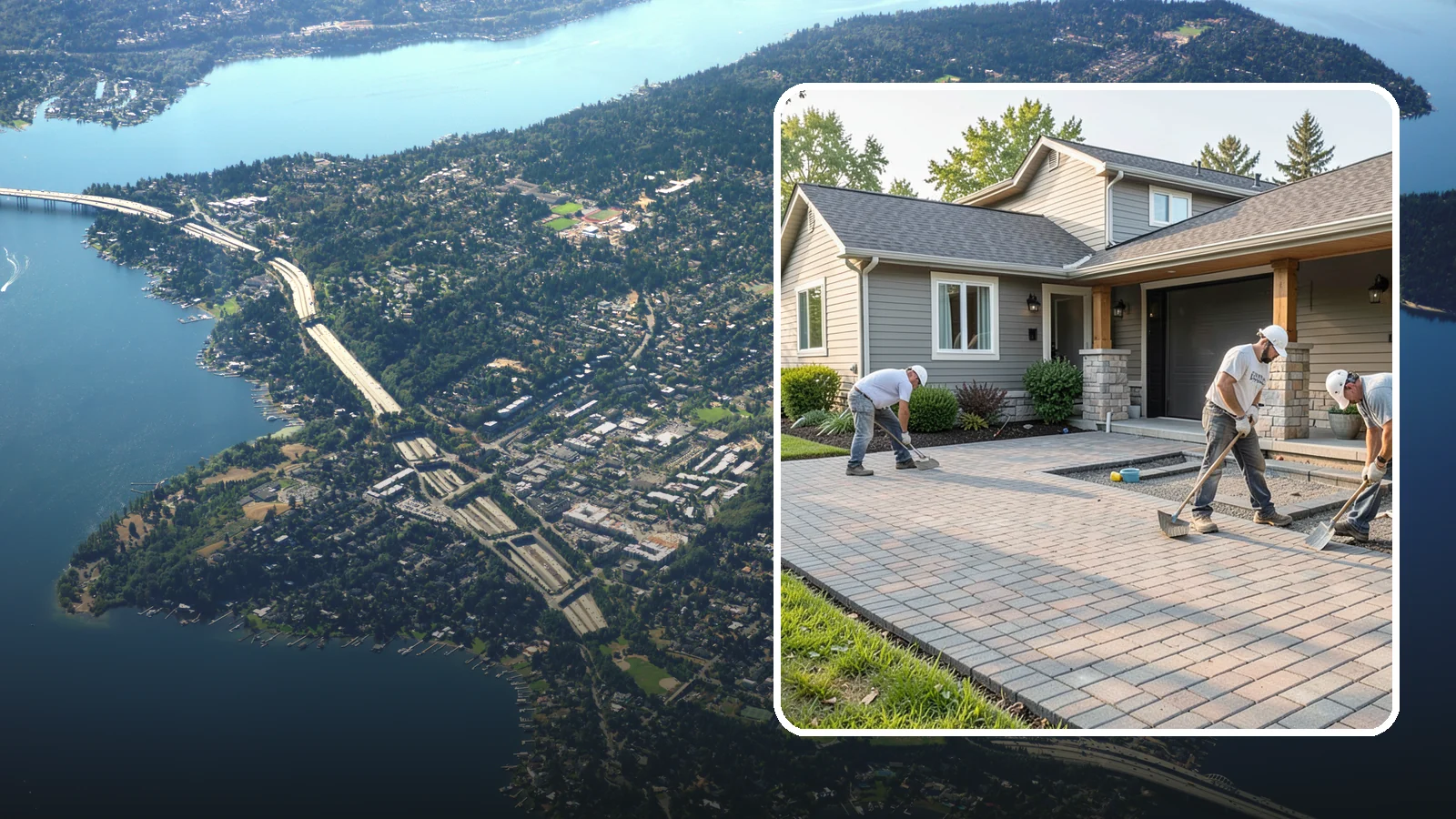 Paver Driveway Installation in Mercer Island, King County, WA - Installing an interlocking paver driveway that combines strong load capacity with excellent drainage and curb appeal.