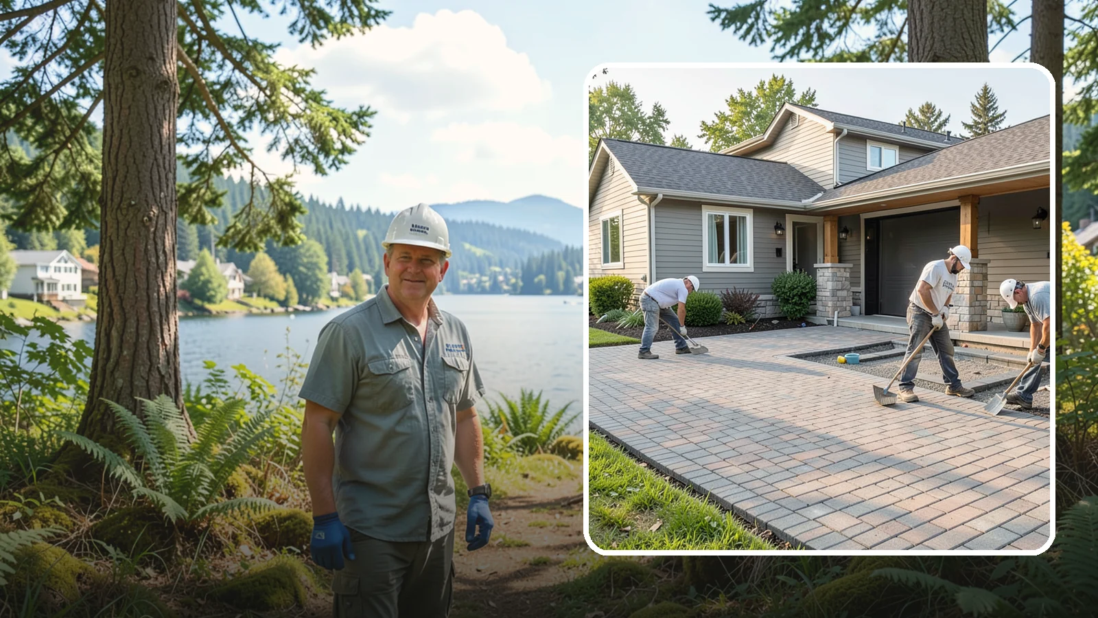 Paver Driveway Installation in Milton, King County, WA - Installing an interlocking paver driveway that combines strong load capacity with excellent drainage and curb appeal.