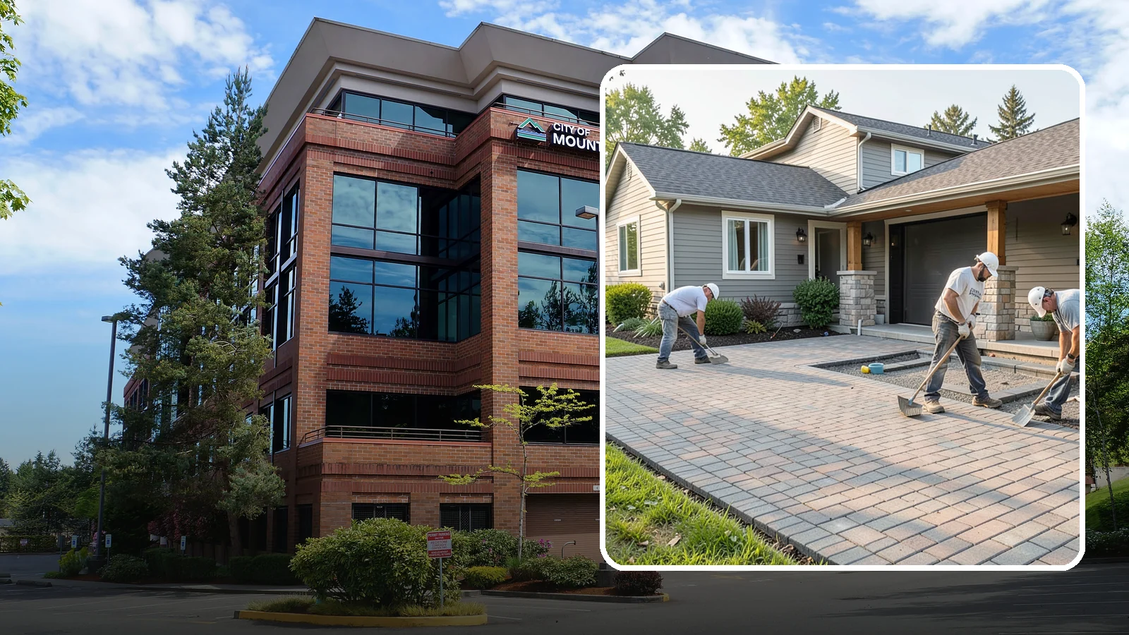 Paver Driveway Installation in Mountlake Terrace, Snohomish County, WA - Installing an interlocking paver driveway that combines strong load capacity with excellent drainage and curb appeal.