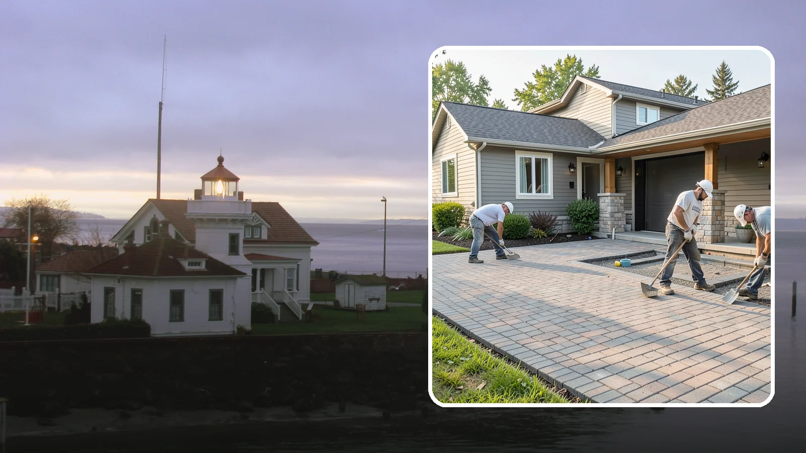 Paver Driveway Installation in Mukilteo, Snohomish County, WA - Installing an interlocking paver driveway that combines strong load capacity with excellent drainage and curb appeal.