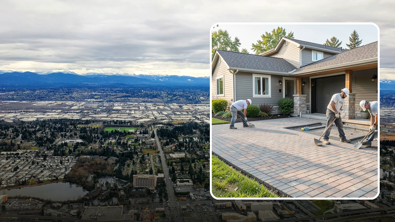 Paver Driveway Installation in SeaTac, King County, WA - Installing an interlocking paver driveway that combines strong load capacity with excellent drainage and curb appeal.