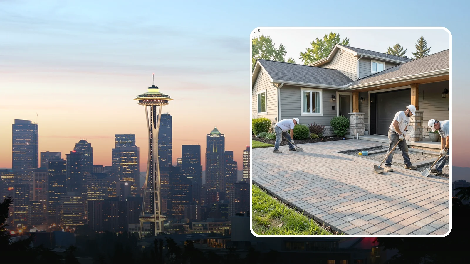 Paver Driveway Installation in Seattle, King County, WA - Installing an interlocking paver driveway that combines strong load capacity with excellent drainage and curb appeal.