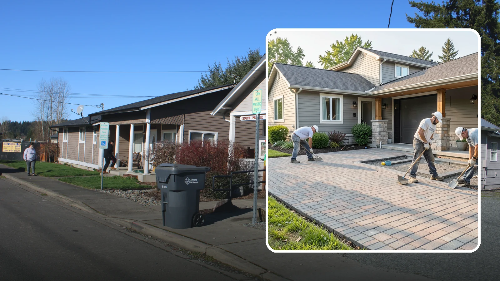 Paver Driveway Installation in South Prairie, Pierce County, WA - Installing an interlocking paver driveway that combines strong load capacity with excellent drainage and curb appeal.