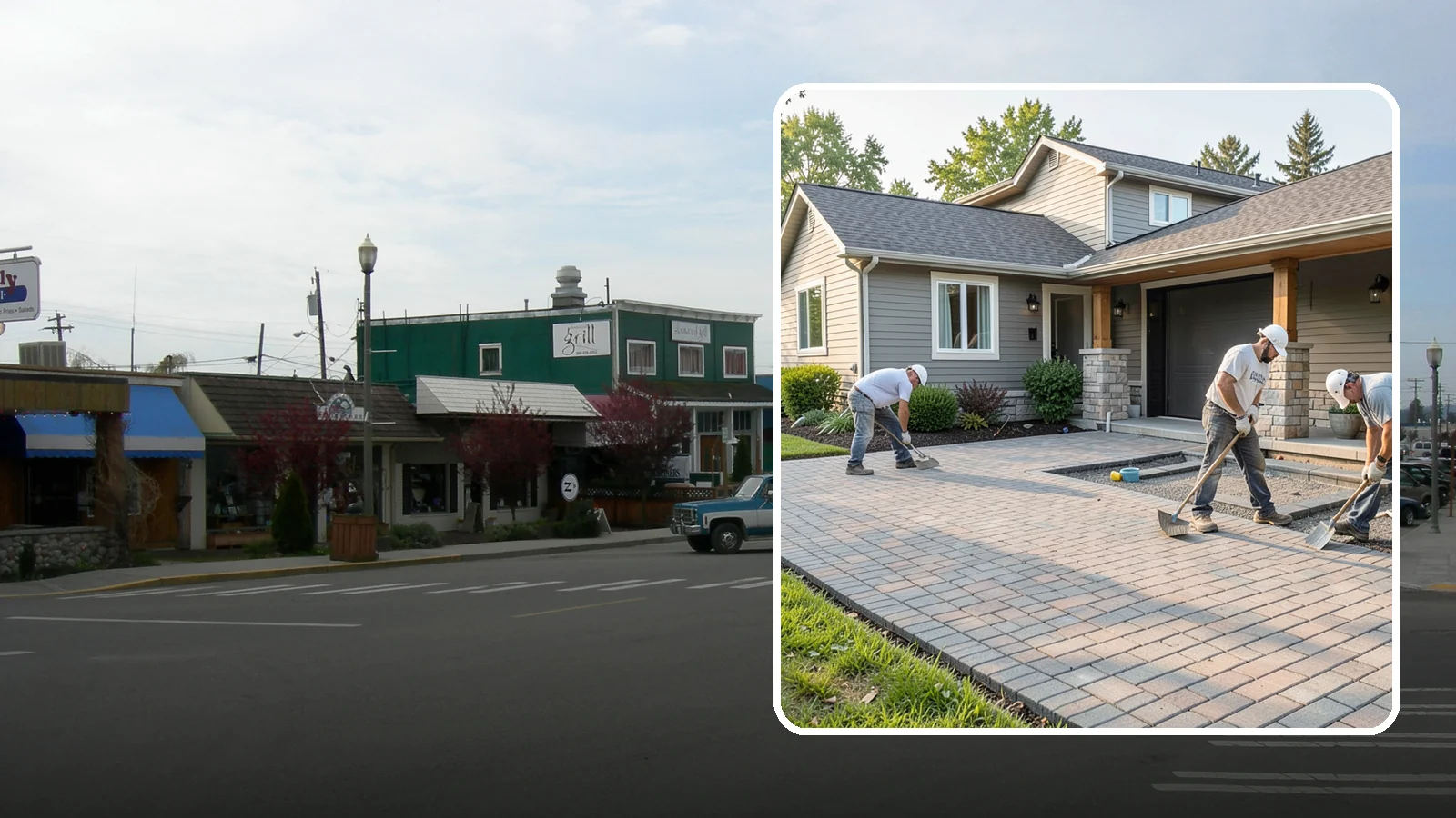 Paver Driveway Installation in Stanwood, Snohomish County, WA - Installing an interlocking paver driveway that combines strong load capacity with excellent drainage and curb appeal.