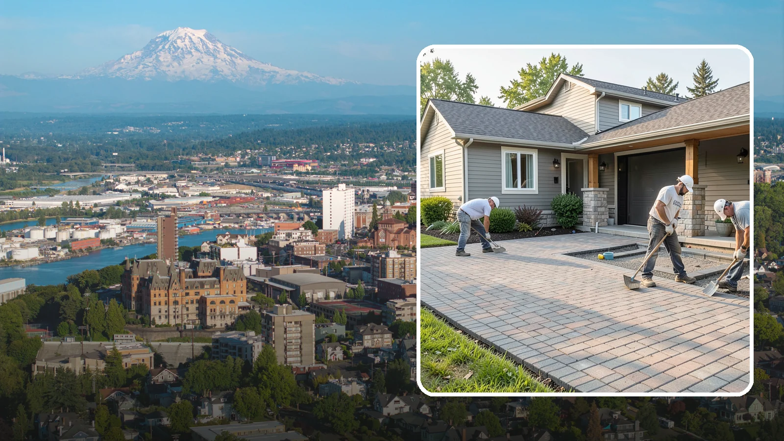 Paver Driveway Installation in Tacoma, Pierce County, WA - Installing an interlocking paver driveway that combines strong load capacity with excellent drainage and curb appeal.