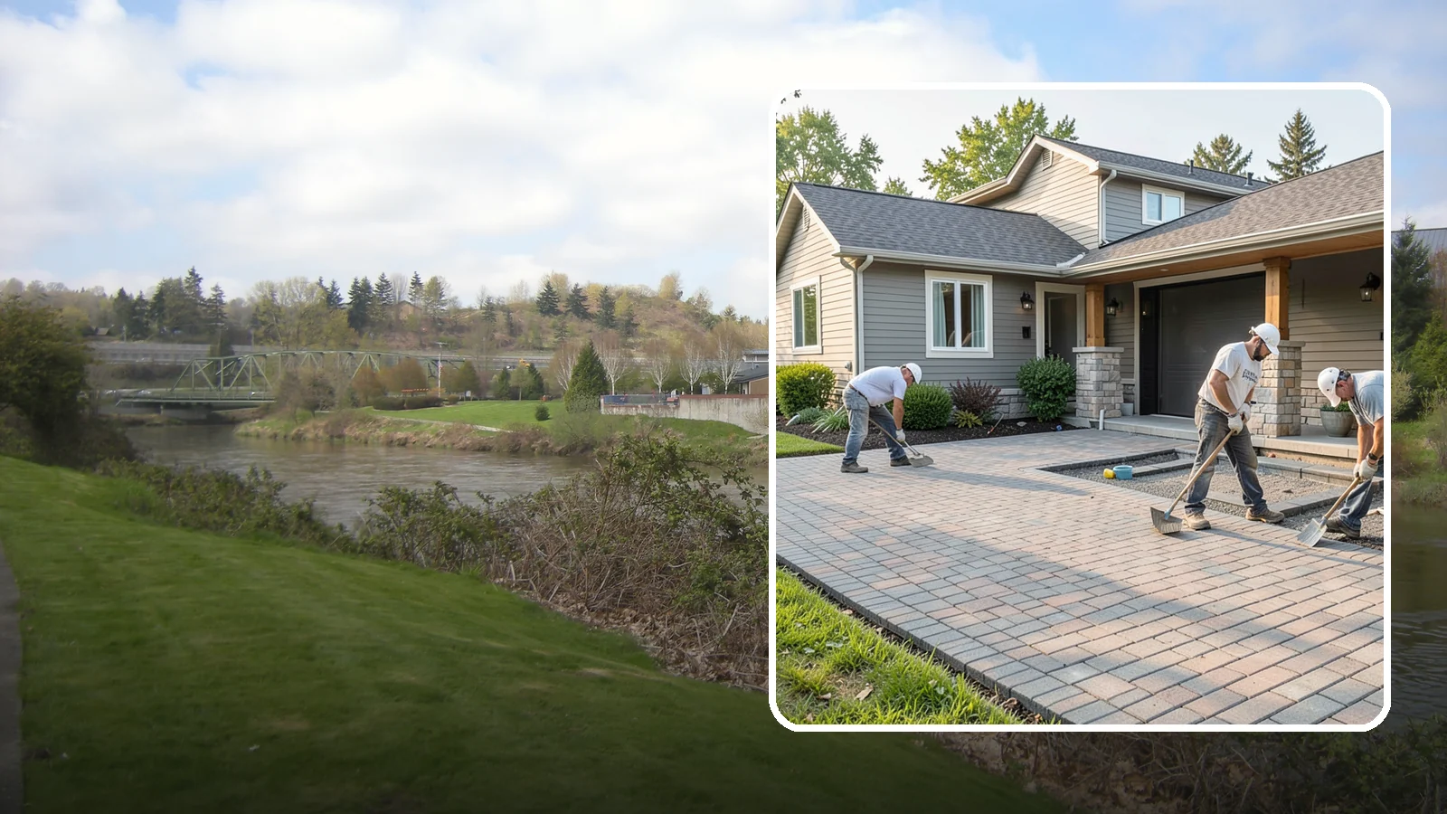 Paver Driveway Installation in Tukwila, King County, WA - Installing an interlocking paver driveway that combines strong load capacity with excellent drainage and curb appeal.