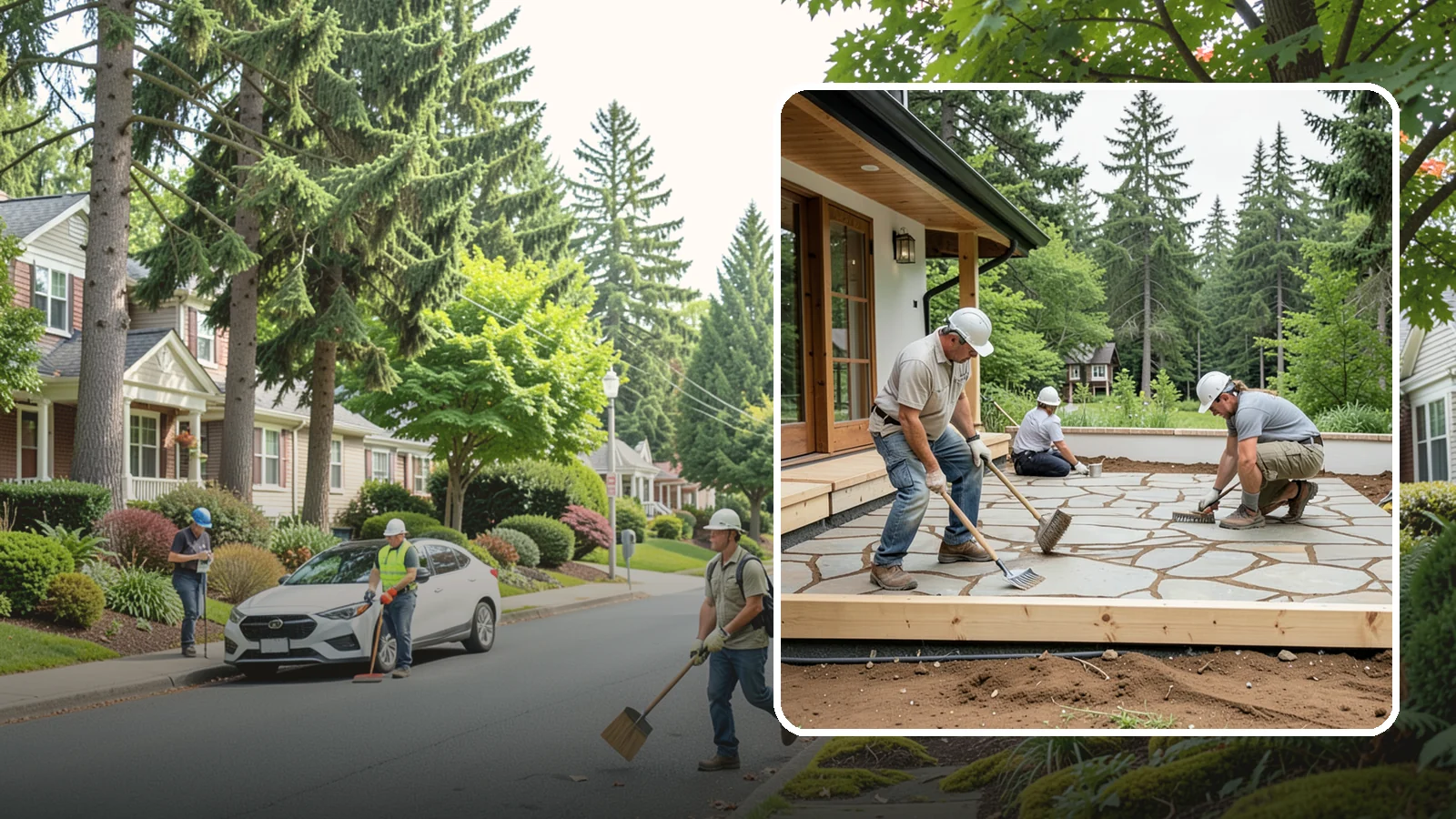 Paver Patio Installation in Beaux Arts Village, King County, WA - Paver patio installation that creates a beautiful, flexible surface built to handle shifting soils.