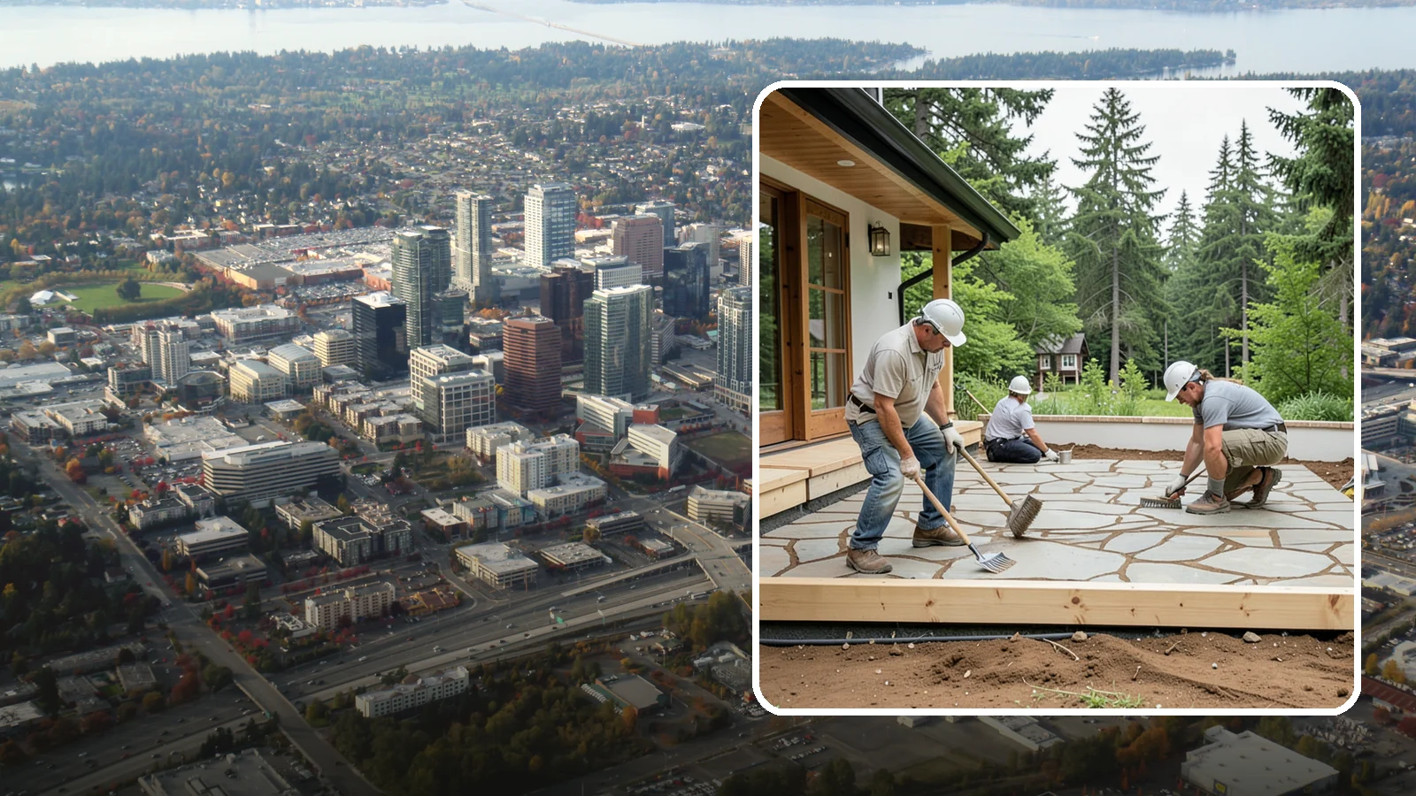 Paver Patio Installation in Bellevue, King County, WA - Paver patio installation that creates a beautiful, flexible surface built to handle shifting soils.