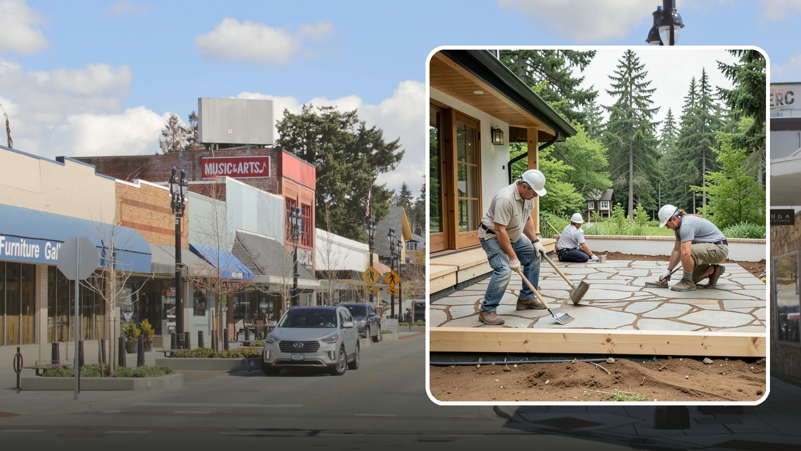 Paver Patio Installation in Bothell, King County, WA - Paver patio installation that creates a beautiful, flexible surface built to handle shifting soils.