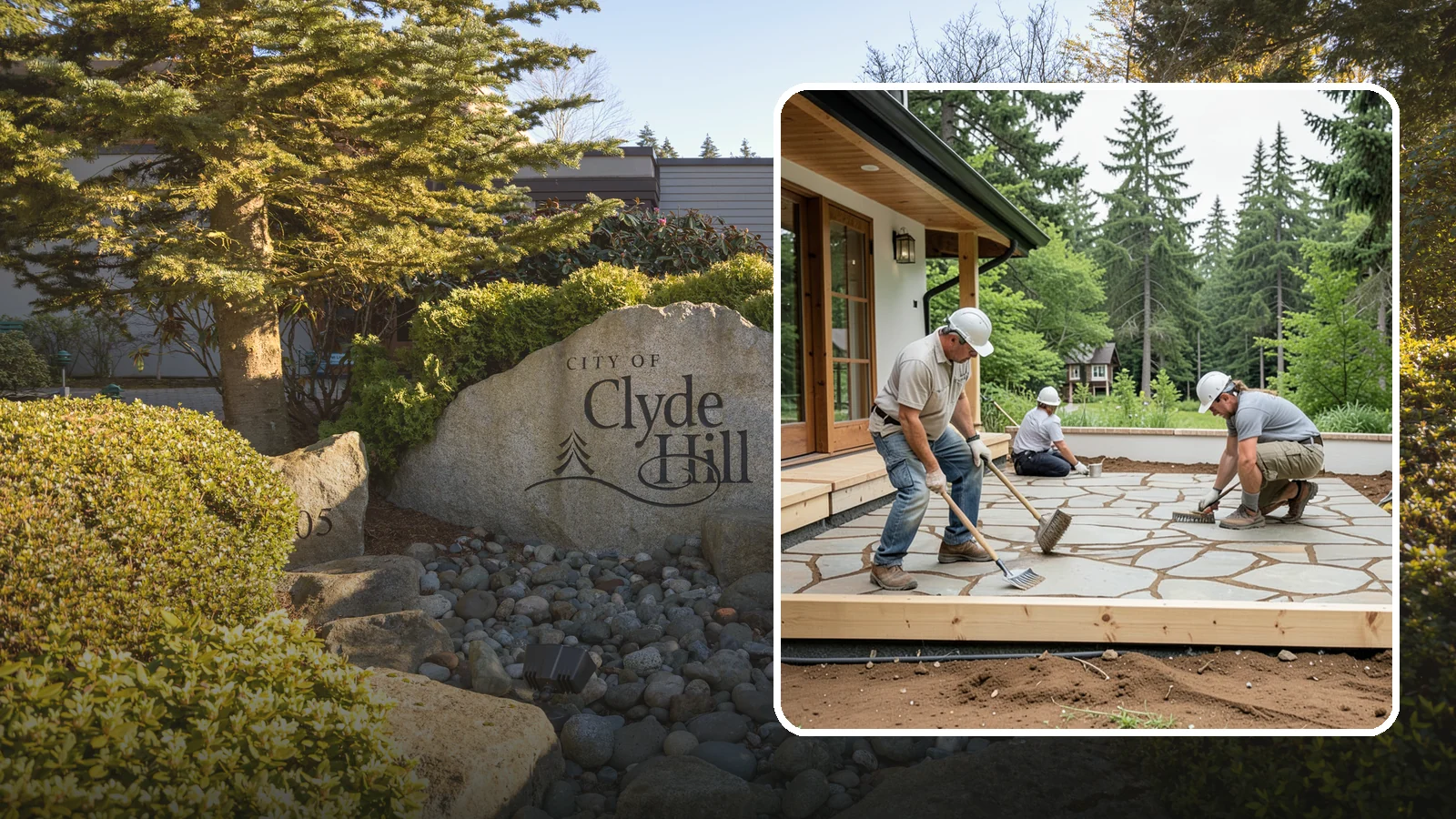 Paver Patio Installation in Clyde Hill, King County, WA - Paver patio installation that creates a beautiful, flexible surface built to handle shifting soils.