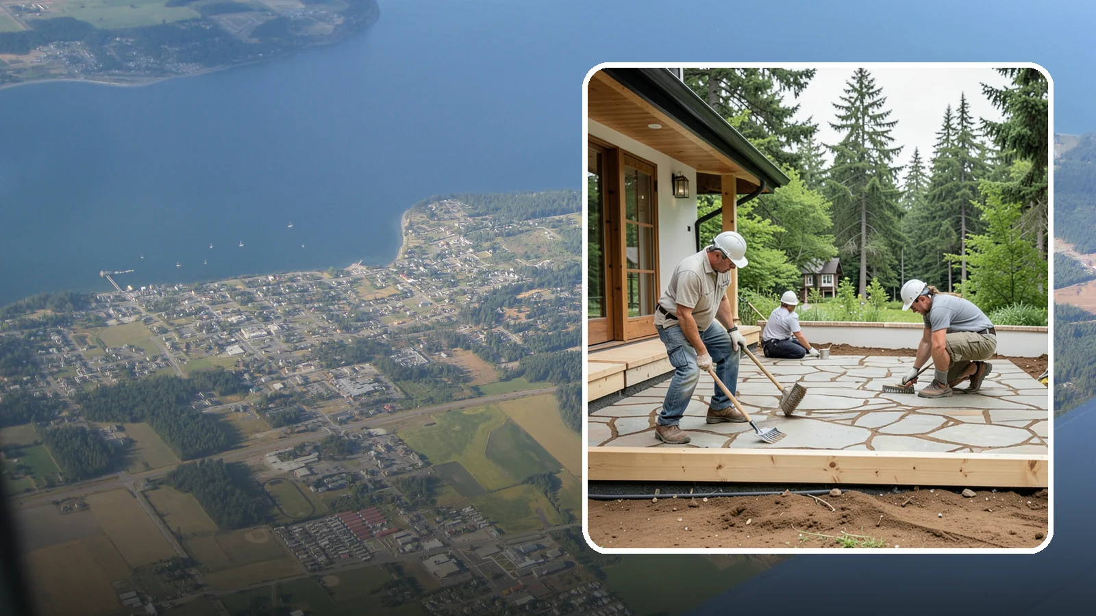 Paver Patio Installation in Coupeville, Island County, WA - Paver patio installation that creates a beautiful, flexible surface built to handle shifting soils.