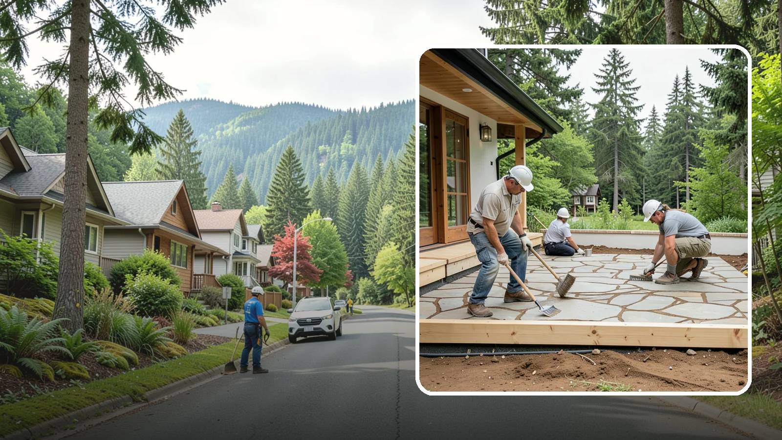 Paver Patio Installation in Darrington, Snohomish County, WA - Paver patio installation that creates a beautiful, flexible surface built to handle shifting soils.