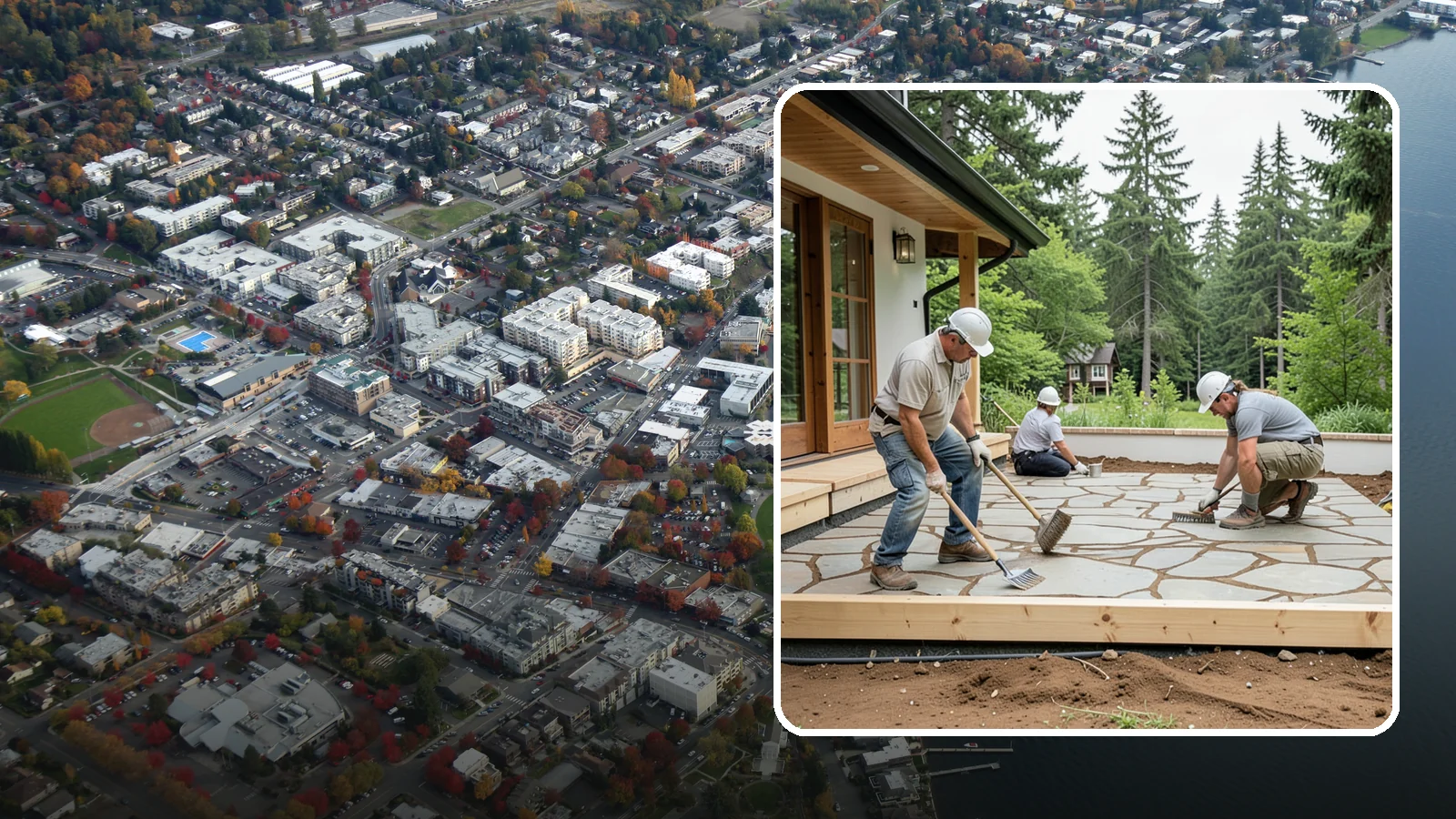Paver Patio Installation in Kirkland, King County, WA - Paver patio installation that creates a beautiful, flexible surface built to handle shifting soils.