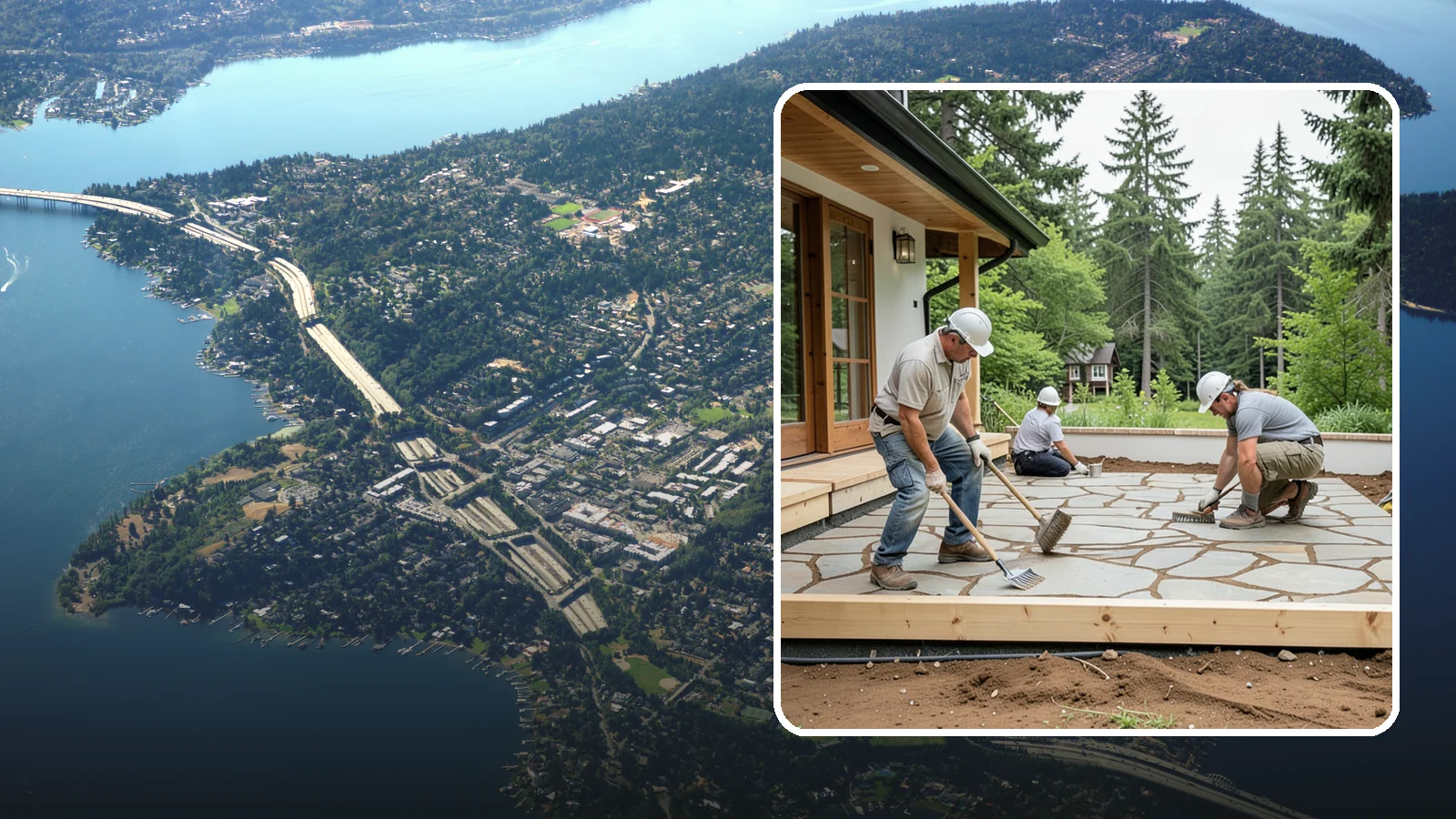 Paver Patio Installation in Mercer Island, King County, WA - Paver patio installation that creates a beautiful, flexible surface built to handle shifting soils.