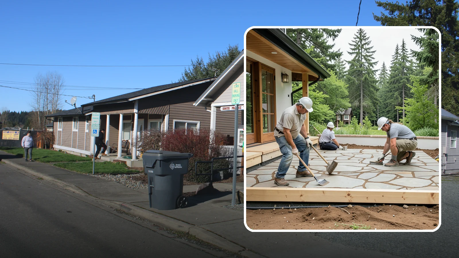 Paver Patio Installation in South Prairie, Pierce County, WA - Paver patio installation that creates a beautiful, flexible surface built to handle shifting soils.