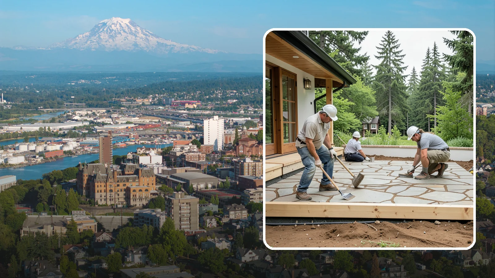 Paver Patio Installation in Tacoma, Pierce County, WA - Paver patio installation that creates a beautiful, flexible surface built to handle shifting soils.