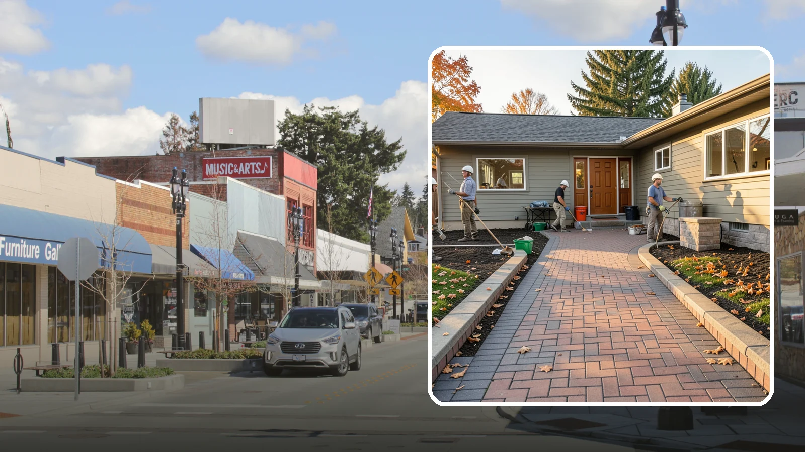 Paver Walkway Installation in Bothell, King County, WA - Installing an interlocking paver walkway that stays level, drains well, and guides visitors to your door.