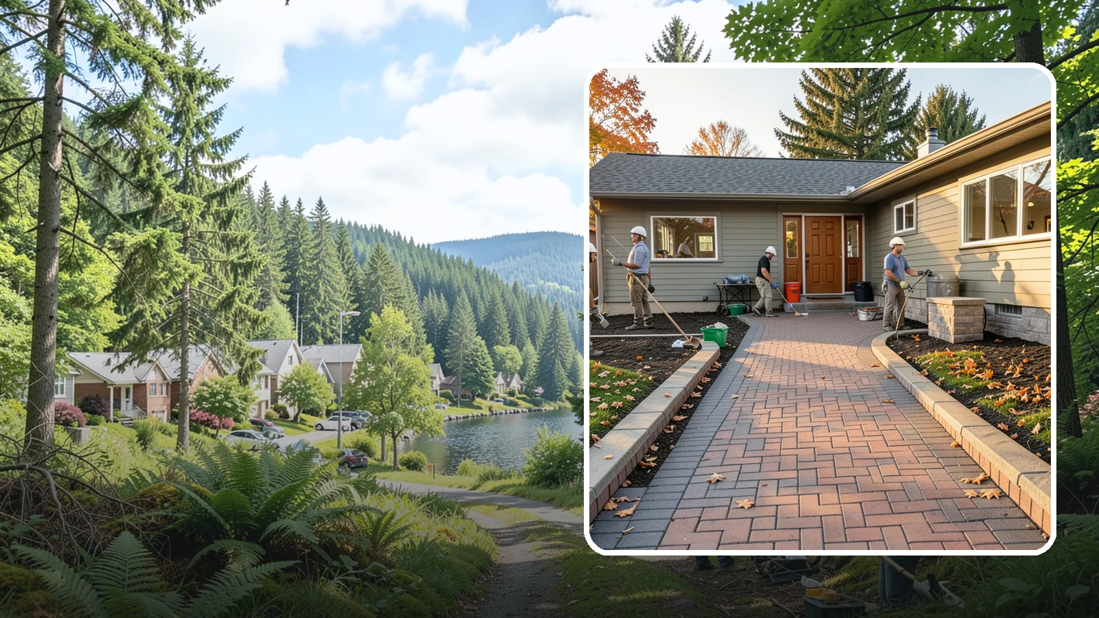 Paver Walkway Installation in Lake Forest Park, King County, WA - Installing an interlocking paver walkway that stays level, drains well, and guides visitors to your door.
