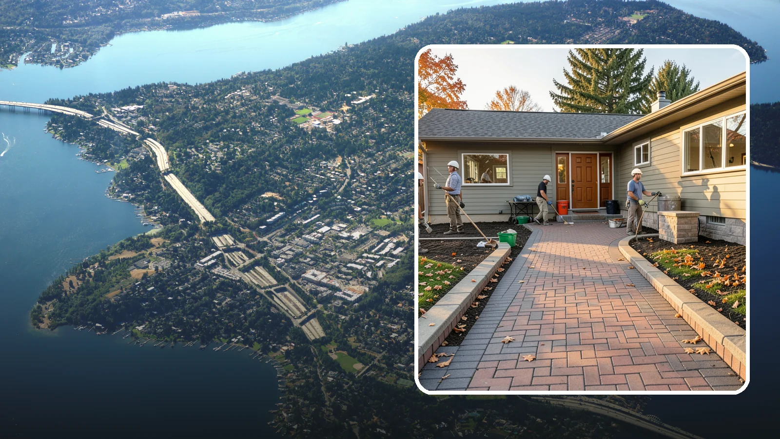 Paver Walkway Installation in Mercer Island, King County, WA - Installing an interlocking paver walkway that stays level, drains well, and guides visitors to your door.