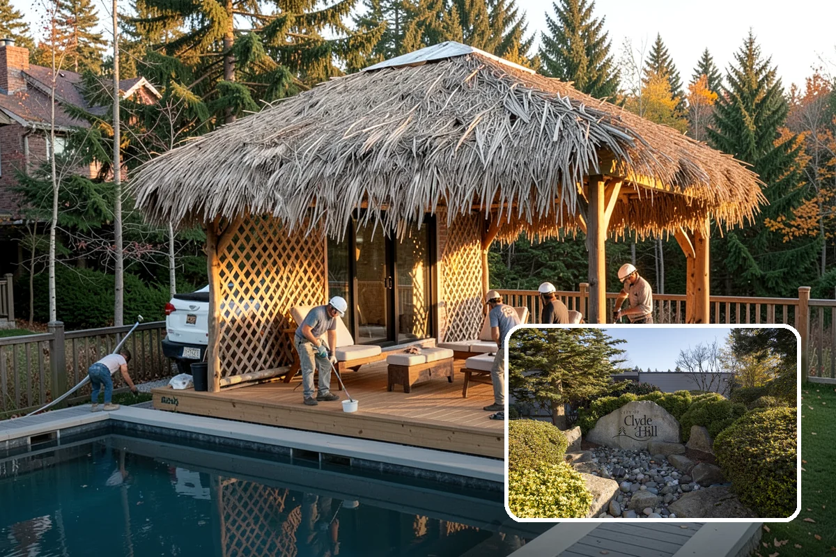 Pavilion Construction in Clyde Hill, King County, WA - Covers expansive outdoor areas with a single roof