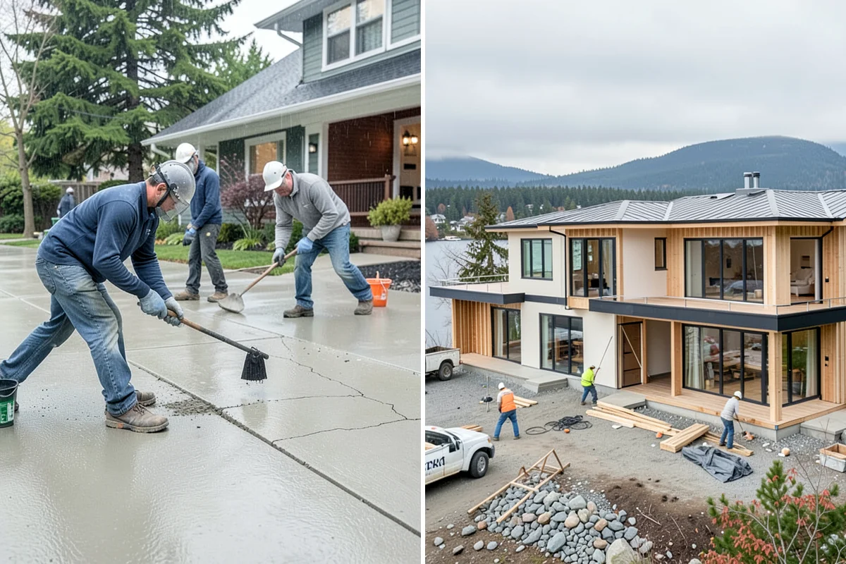 Pavilion Construction in Concrete, Skagit County, WA - Map the pavilion footprint against your patio and utilities