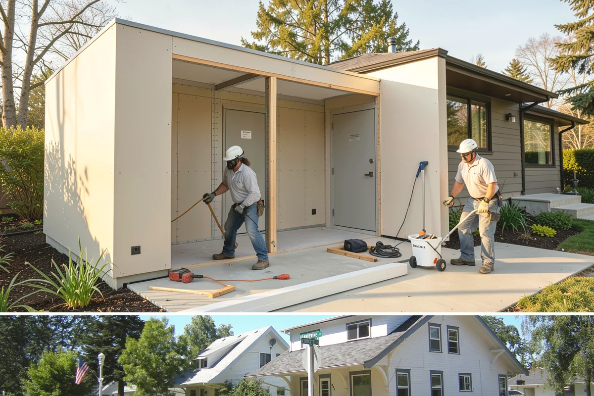 Pavilion Construction in DuPont, Pierce County, WA - Breaking ground in the drier summer months keeps footing work and roofing on schedule before winter storms.