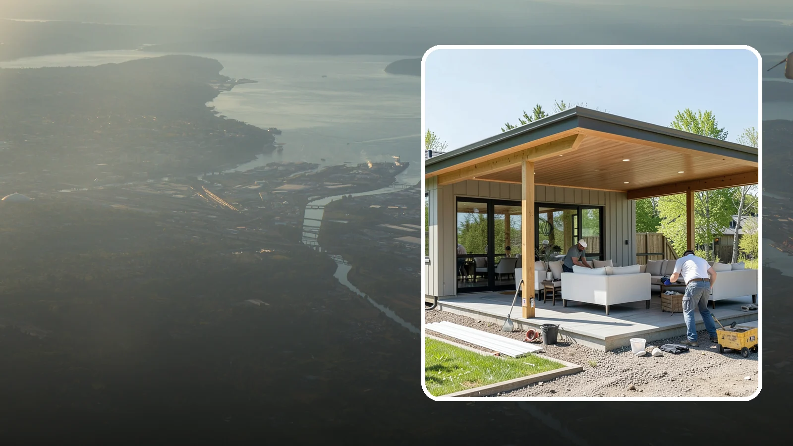 Pavilion Construction in Fife, Pierce County, WA - A large open-air pavilion that shelters patios, kitchens, or entertaining areas beneath a permanent, engineered roof.