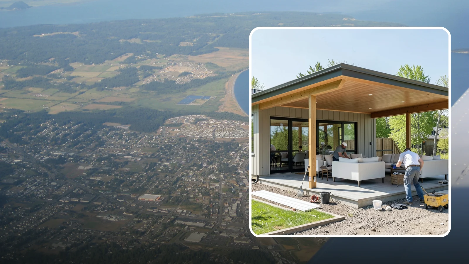 Pavilion Construction in Oak Harbor, Island County, WA - A large open-air pavilion that shelters patios, kitchens, or entertaining areas beneath a permanent, engineered roof.
