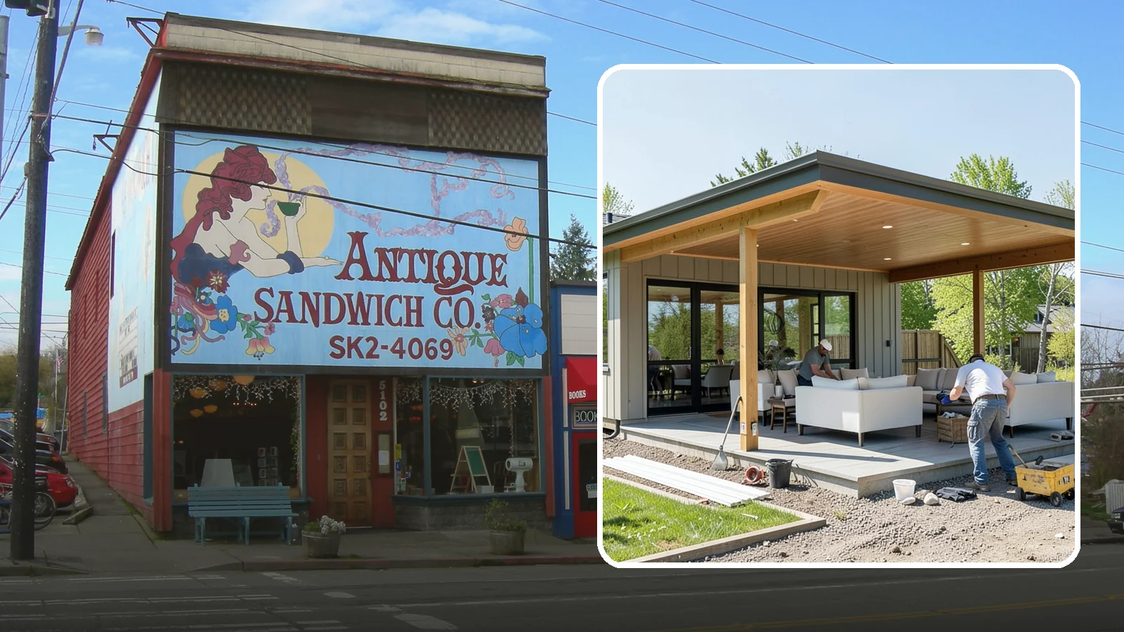 Pavilion Construction in Ruston, Pierce County, WA - A large open-air pavilion that shelters patios, kitchens, or entertaining areas beneath a permanent, engineered roof.