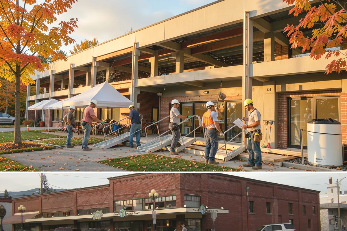 Pavilion Construction in Sedro-Woolley, Skagit County, WA - Breaking ground in the drier summer months keeps footing work and roofing on schedule before winter storms.