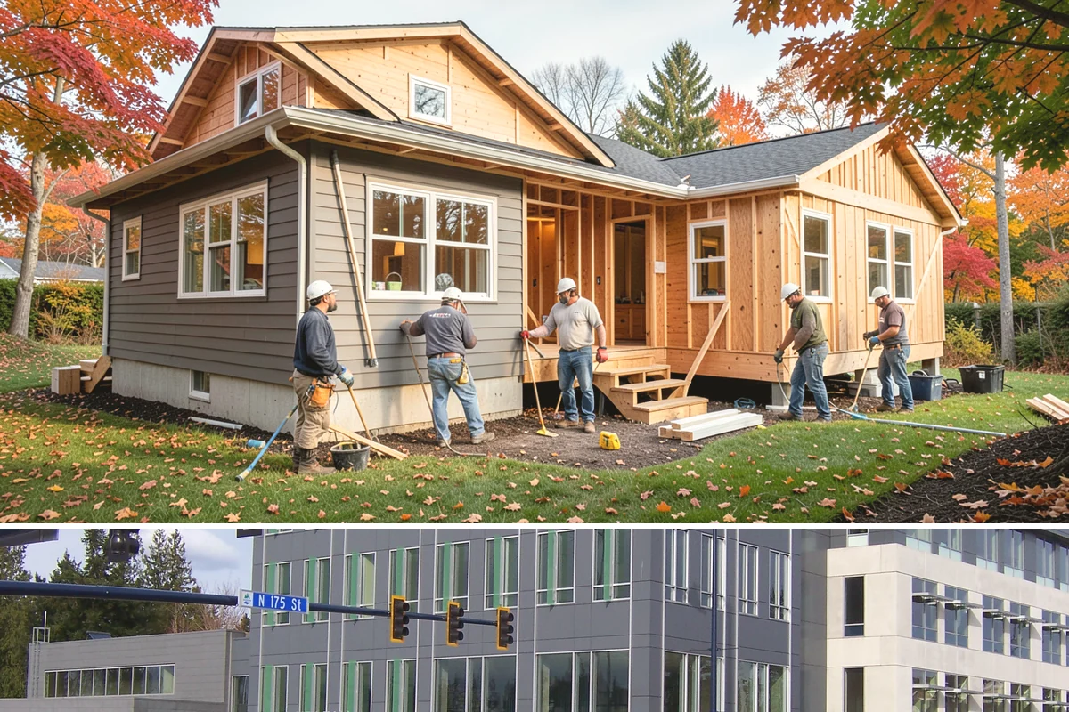 Pavilion Construction in Shoreline, King County, WA - Breaking ground in the drier summer months keeps footing work and roofing on schedule before winter storms.
