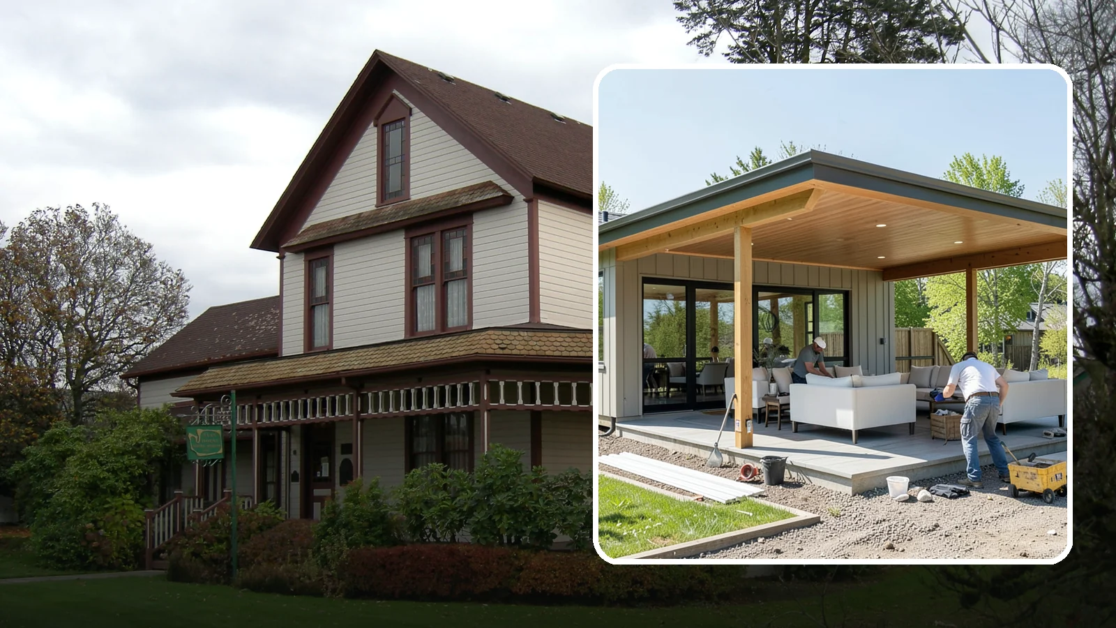 Pavilion Construction in Sumner, Pierce County, WA - A large open-air pavilion that shelters patios, kitchens, or entertaining areas beneath a permanent, engineered roof.