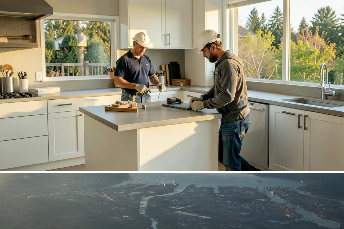 Peninsula Installation in Fife, Pierce County, WA - Peninsula projects fit well in spring or fall when a kitchen refresh is already underway.