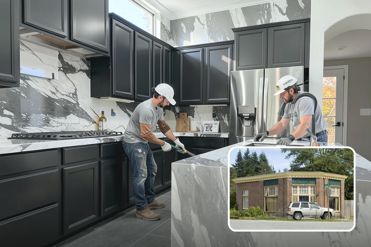 Peninsula Installation in Hamilton, Skagit County, WA - Island-style benefits in tighter kitchens