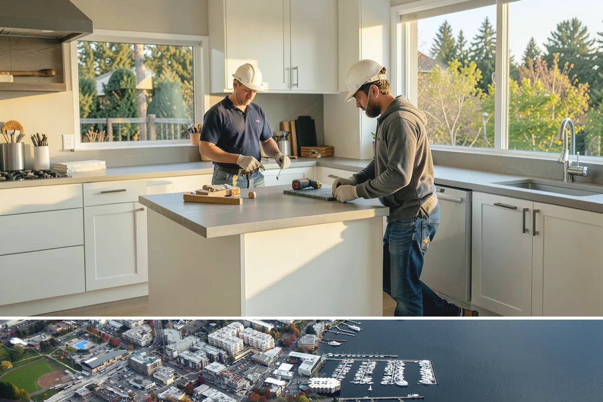 Peninsula Installation in Kirkland, King County, WA - Peninsula projects fit well in spring or fall when a kitchen refresh is already underway.
