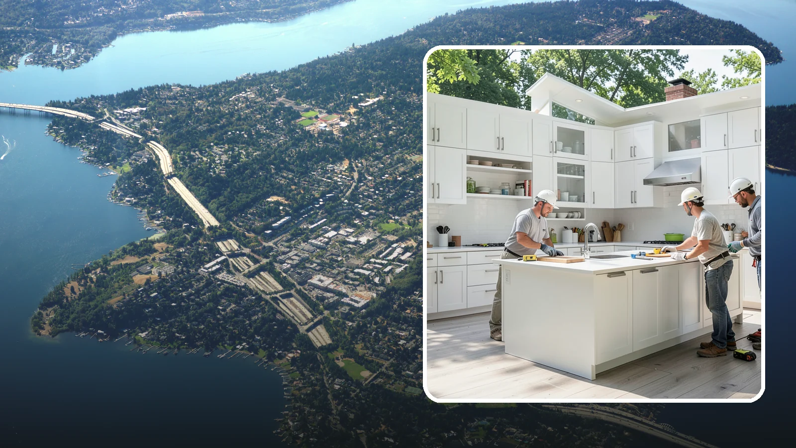 Peninsula Installation in Mercer Island, King County, WA - Installing a connected peninsula counter to add work surface and seating where a full island will not fit.