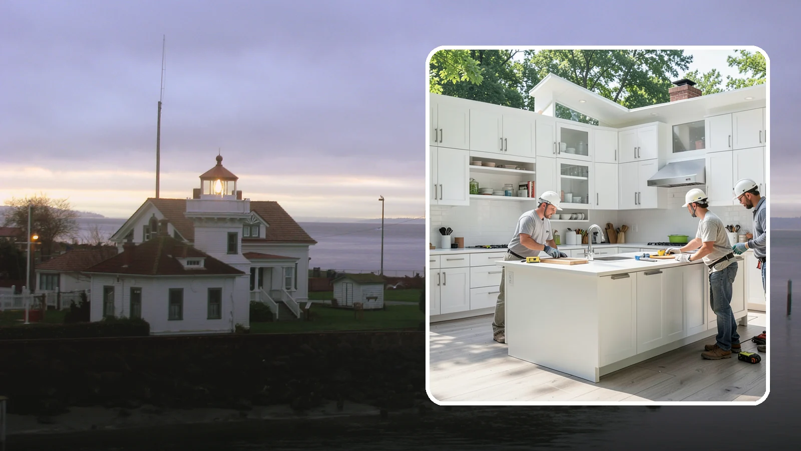 Peninsula Installation in Mukilteo, Snohomish County, WA - Installing a connected peninsula counter to add work surface and seating where a full island will not fit.