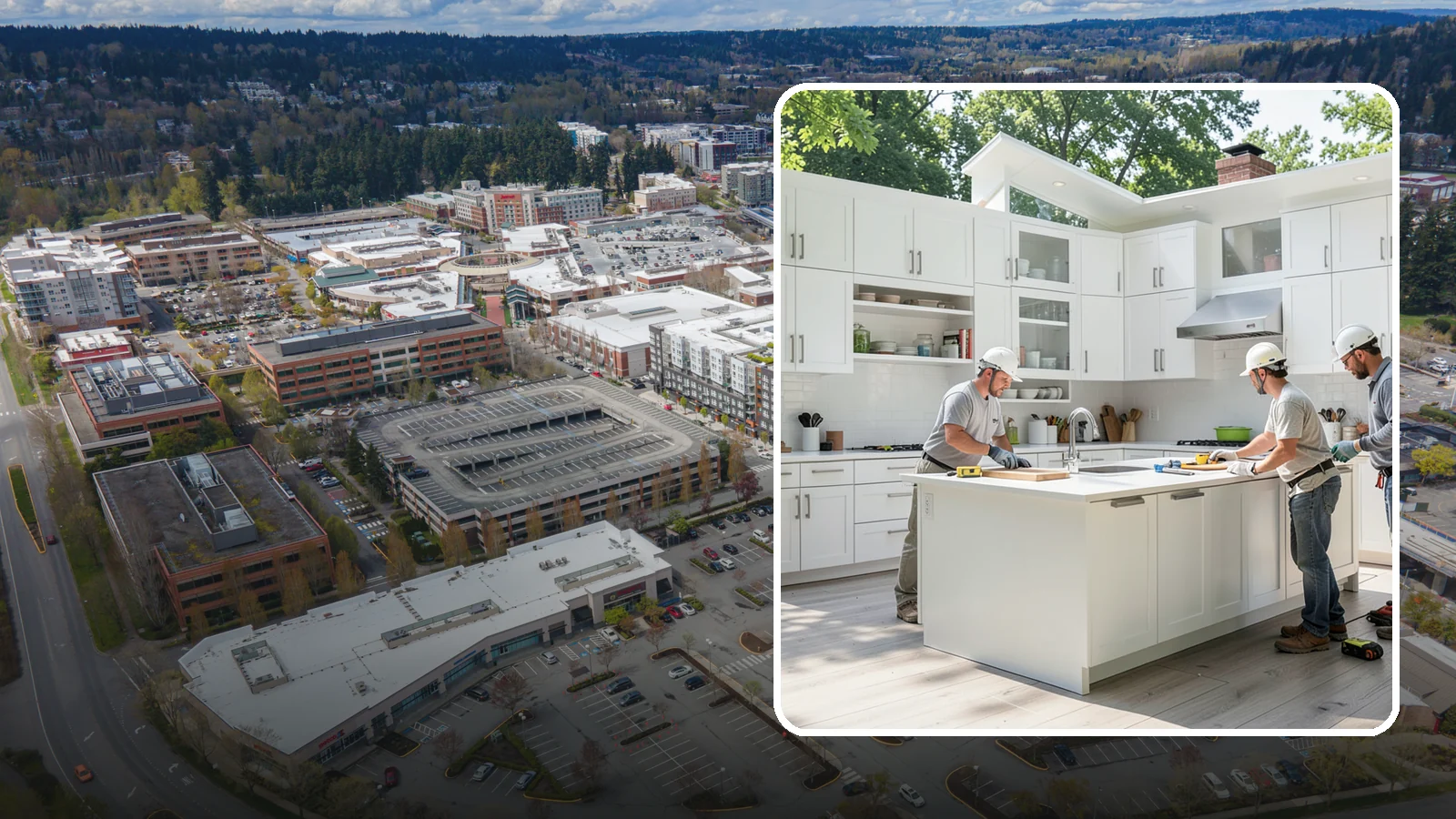Peninsula Installation in Redmond, King County, WA - Installing a connected peninsula counter to add work surface and seating where a full island will not fit.