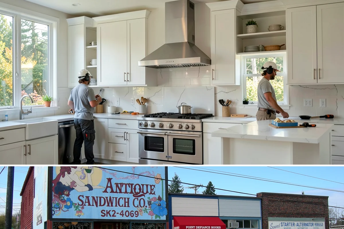 Peninsula Installation in Ruston, Pierce County, WA - Peninsula projects fit well in spring or fall when a kitchen refresh is already underway.