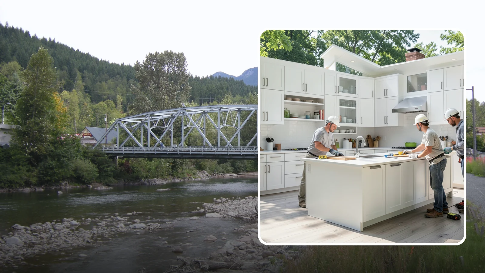 Peninsula Installation in Skykomish, King County, WA - Installing a connected peninsula counter to add work surface and seating where a full island will not fit.