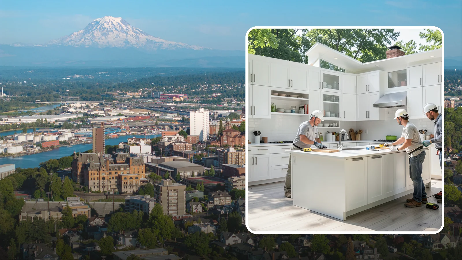 Peninsula Installation in Tacoma, Pierce County, WA - Installing a connected peninsula counter to add work surface and seating where a full island will not fit.