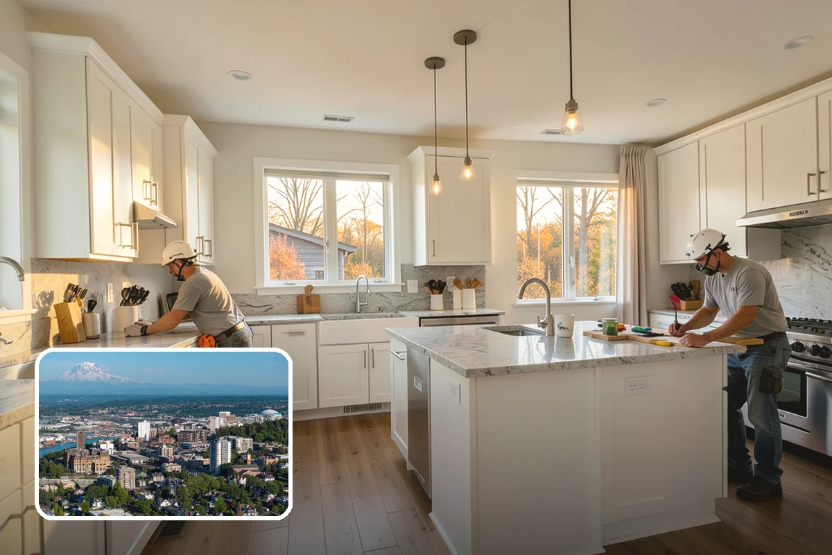Peninsula Installation in Tacoma, Pierce County, WA - Island-style benefits in tighter kitchens