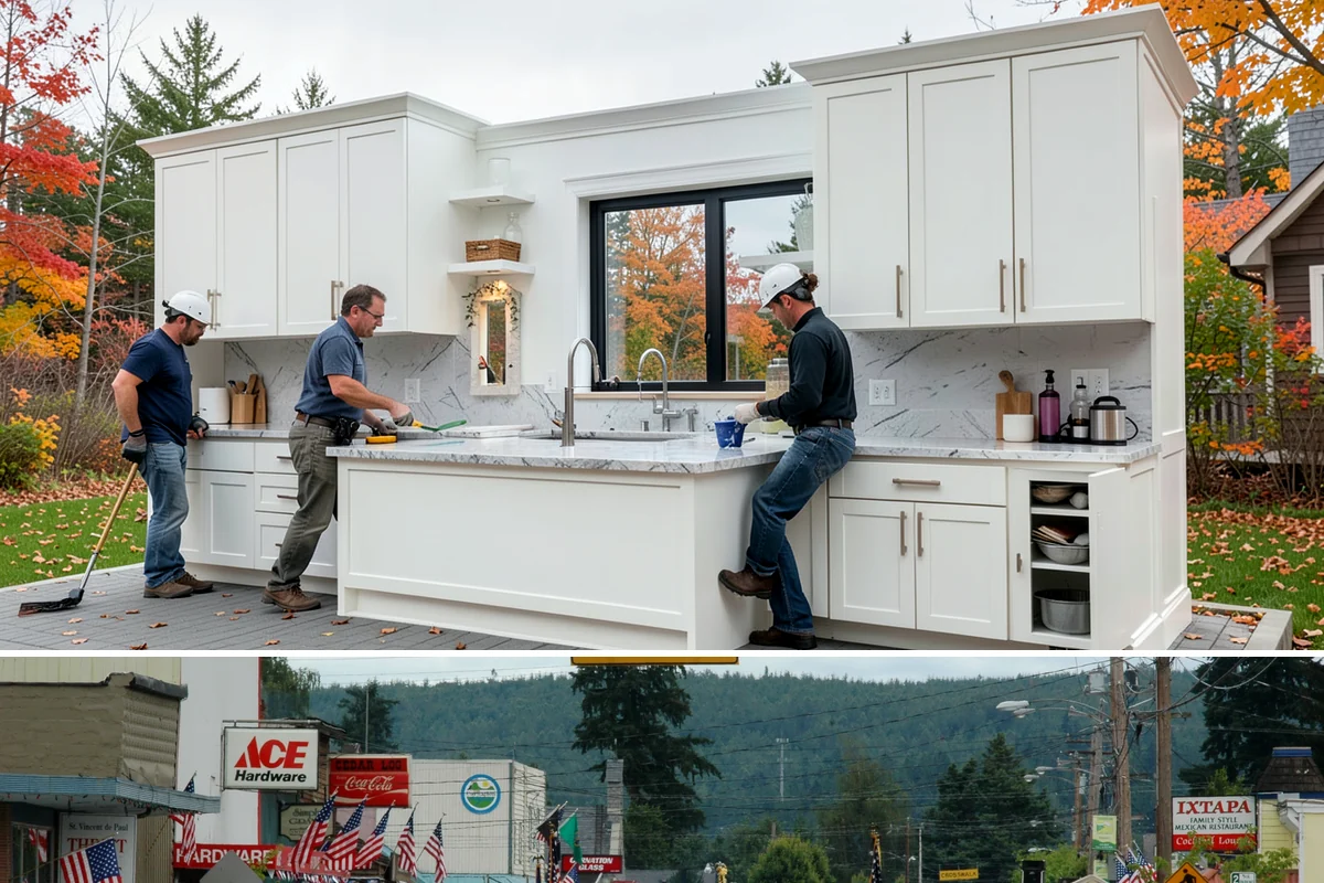Pergola Construction in Carnation, King County, WA - Late spring through early fall offers the driest window for footing cures and finish application in Western Washington.
