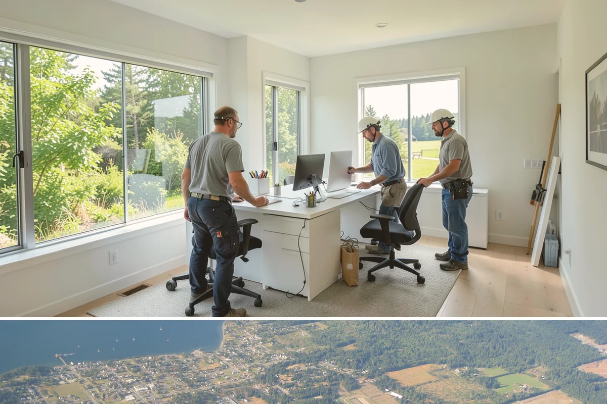 Pergola Construction in Coupeville, Island County, WA - Late spring through early fall offers the driest window for footing cures and finish application in Western Washington.