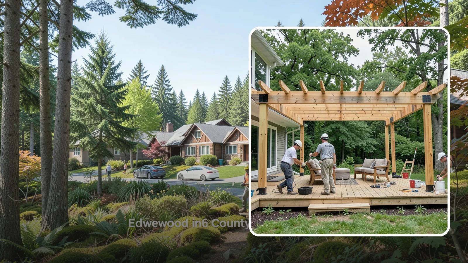 Pergola Construction in Edgewood, Pierce County, WA - A custom-built pergola that defines your patio or deck with structure, shade, and year-round Pacific Northwest character.