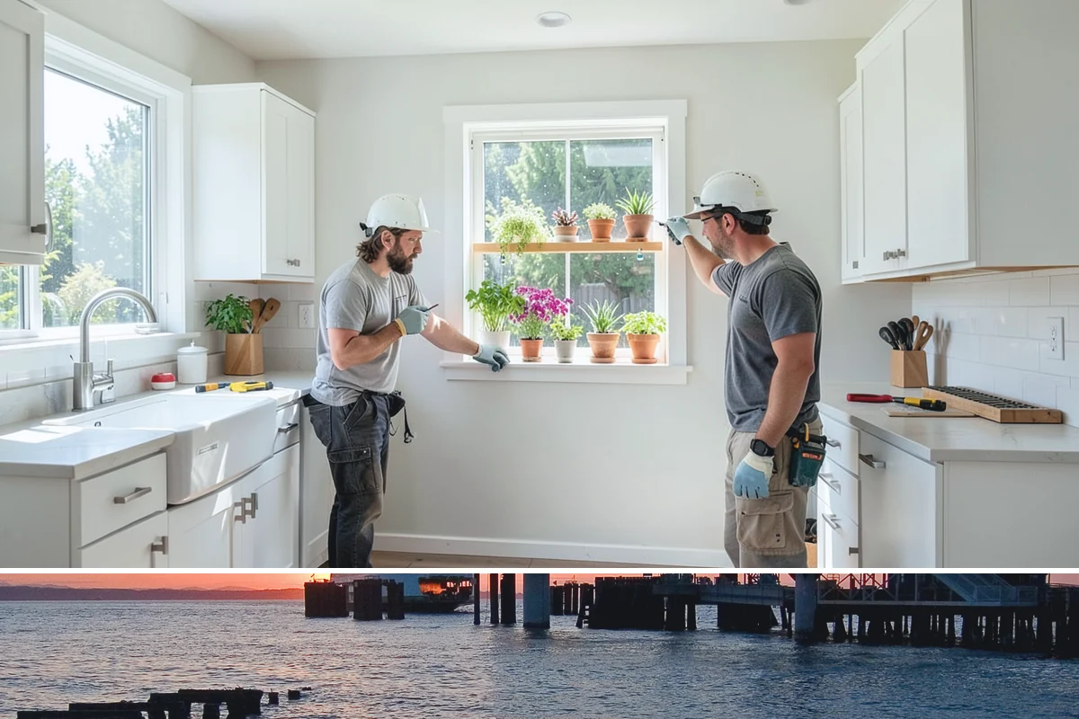 Pergola Construction in Edmonds, Snohomish County, WA - Late spring through early fall offers the driest window for footing cures and finish application in Western Washington.