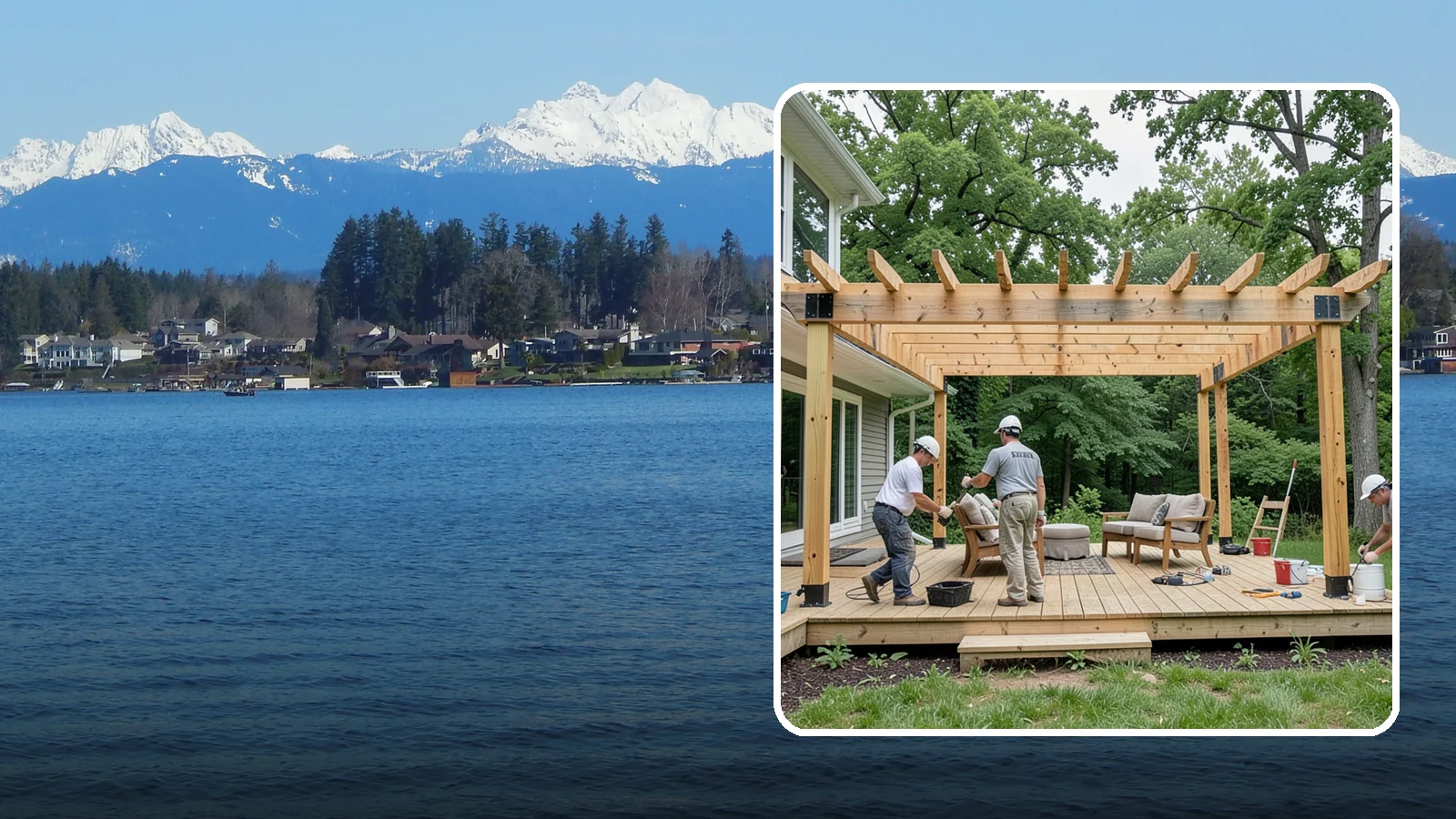 Pergola Construction in Lake Stevens, Snohomish County, WA - A custom-built pergola that defines your patio or deck with structure, shade, and year-round Pacific Northwest character.