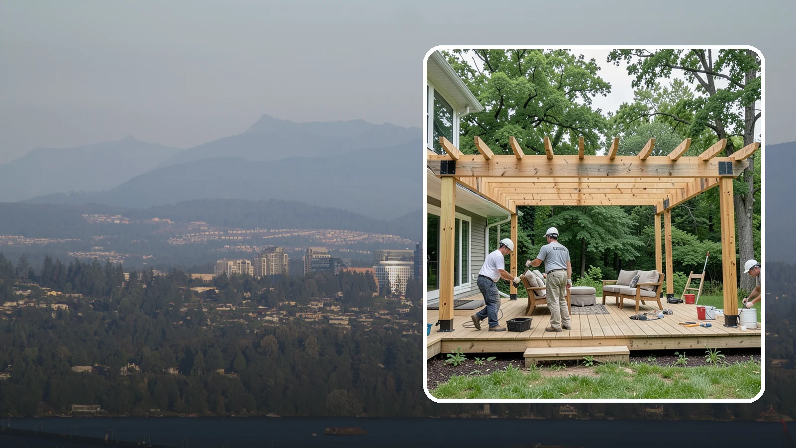 Pergola Construction in Medina, King County, WA - A custom-built pergola that defines your patio or deck with structure, shade, and year-round Pacific Northwest character.